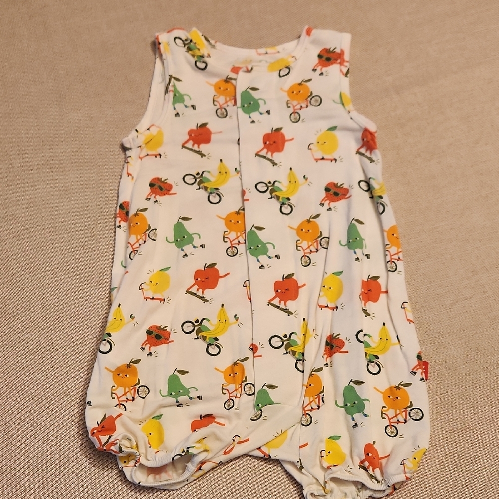 Magnetic Me Fruit Print Baby Romper - Red, Yellow, Green